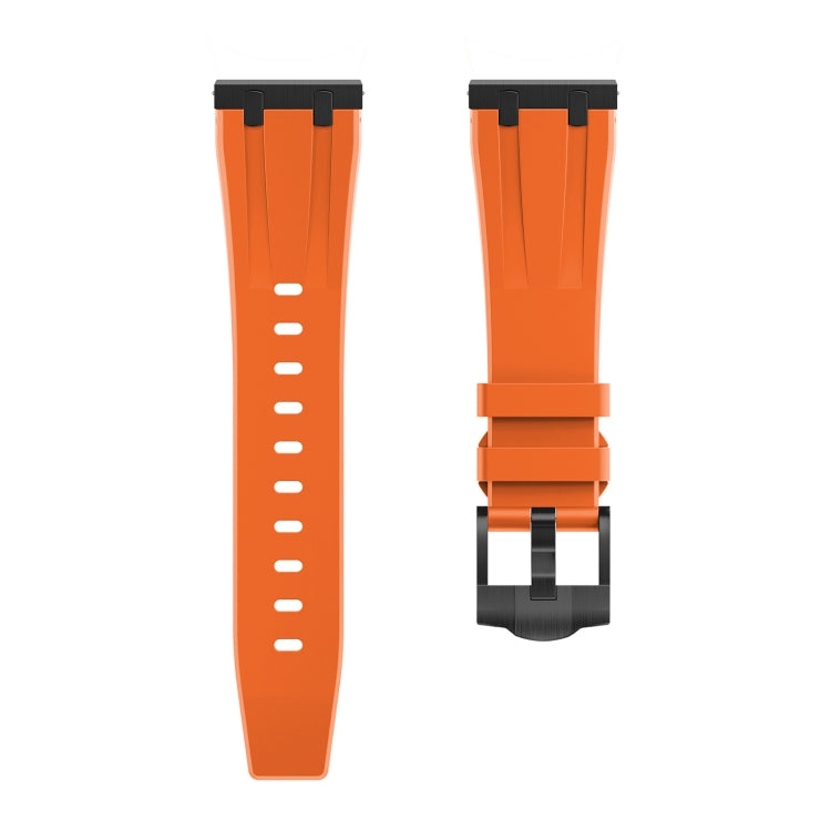 20mm Flat Head Silicone Watch Band(Black Orange) - 20mm Bands by PMC Jewellery | Online Shopping South Africa | PMC Jewellery