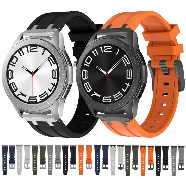 20mm Flat Head Silicone Watch Band(Black Green) - 20mm Bands by PMC TechLife | Online Shopping South Africa | PMC TechLife