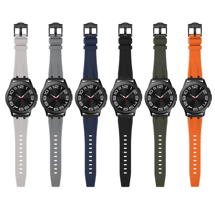 20mm Flat Head Silicone Watch Band(Black Green) - 20mm Bands by PMC TechLife | Online Shopping South Africa | PMC TechLife