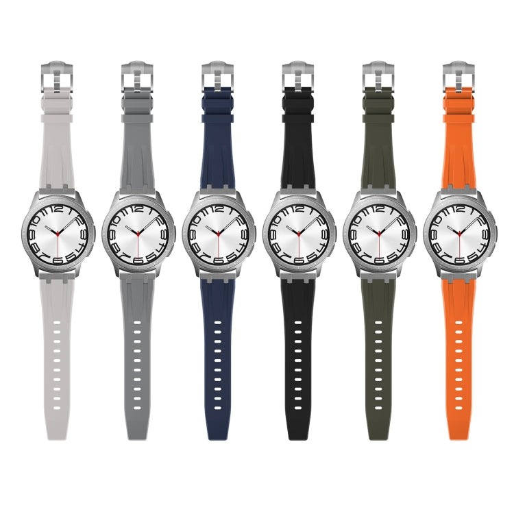 20mm Flat Head Silicone Watch Band(Black Grey) - 20mm Bands by PMC TechLife | Online Shopping South Africa | PMC TechLife