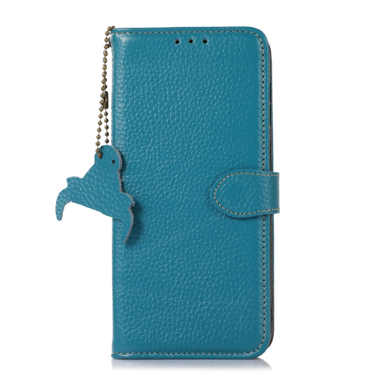 For Google Pixel 10 Pro / 9 Pro Genuine Leather Litchi Texture RFID Leather Phone Case(Blue) - Google Cases by PMC TechLife | Online Shopping South Africa | PMC TechLife | Buy Now Pay Later Mobicred