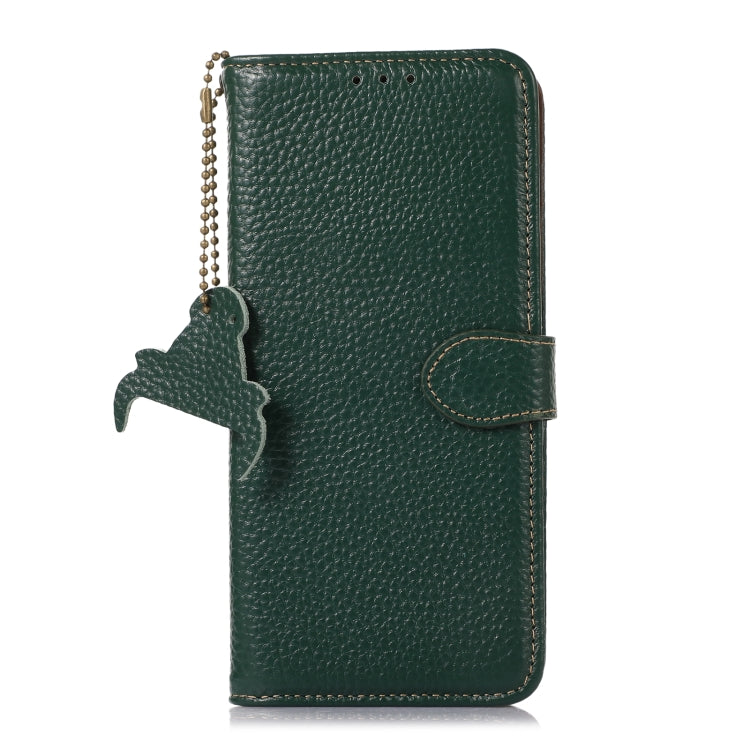 For Google Pixel 9 Genuine Leather Litchi Texture RFID Leather Phone Case(Green) - Google Cases by PMC TechLife | Online Shopping South Africa | PMC TechLife | Buy Now Pay Later Mobicred