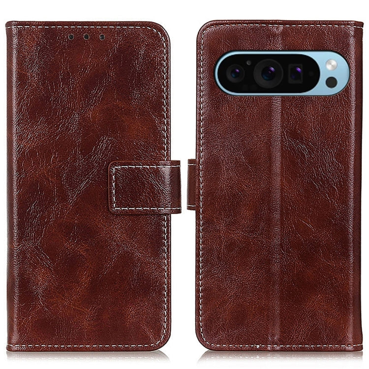 For Google Pixel 9 Retro Crazy Horse Texture Flip Leather Phone Case(Brown) - Google Cases by PMC TechLife | Online Shopping South Africa | PMC TechLife | Buy Now Pay Later Mobicred