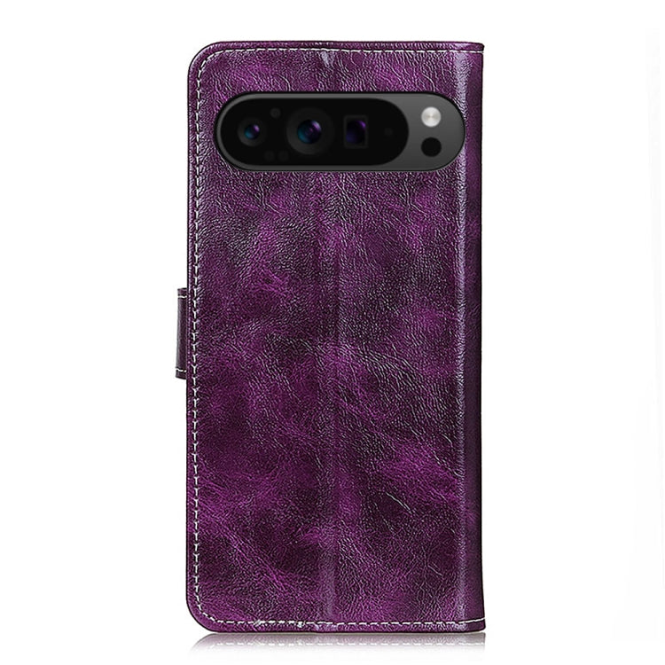 For Google Pixel 9 Pro Retro Crazy Horse Texture Flip Leather Phone Case(Purple) - Google Cases by PMC TechLife | Online Shopping South Africa | PMC TechLife | Buy Now Pay Later Mobicred