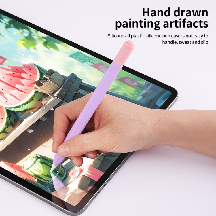 For Apple Pencil (USB-C) Double Cap Contrasting Color Silicone Protective Case(Black) - Pencil Accessories by PMC Jewellery | Online Shopping South Africa | PMC Jewellery | Buy Now Pay Later Mobicred