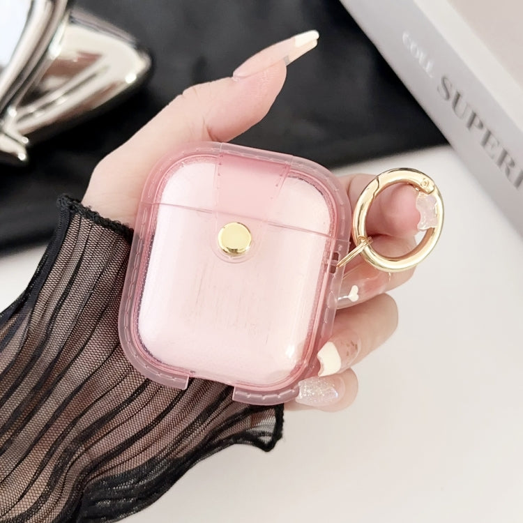 For AirPods 1 / 2 Magnetic Clear Armor TPU TWS Earphone Case(Pink) - For AirPods 1/2 by PMC Jewellery | Online Shopping South Africa | PMC Jewellery | Buy Now Pay Later Mobicred