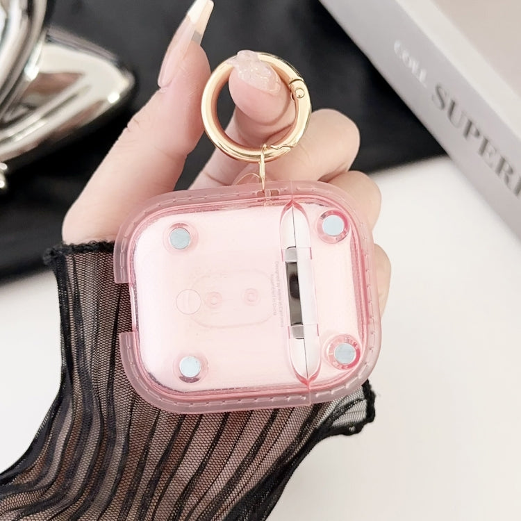 For AirPods 1 / 2 Magnetic Clear Armor TPU TWS Earphone Case(Pink) - For AirPods 1/2 by PMC Jewellery | Online Shopping South Africa | PMC Jewellery | Buy Now Pay Later Mobicred