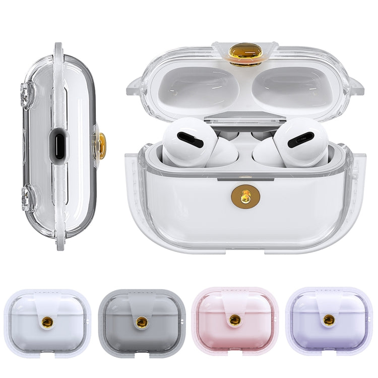 For AirPods 1 / 2 Magnetic Clear Armor TPU TWS Earphone Case(Pink) - For AirPods 1/2 by PMC Jewellery | Online Shopping South Africa | PMC Jewellery | Buy Now Pay Later Mobicred