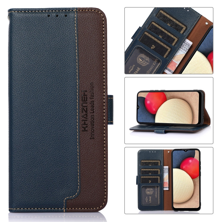For Google Pixel 9 KHAZNEH Litchi Texture Leather RFID Phone Case(Blue) - Google Cases by PMC TechLife | Online Shopping South Africa | PMC TechLife | Buy Now Pay Later Mobicred