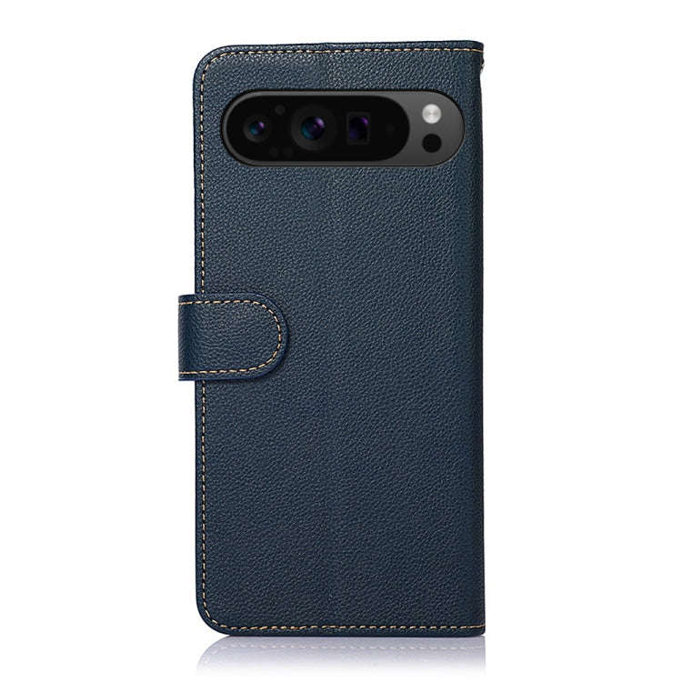 For Google Pixel 9 KHAZNEH Litchi Texture Leather RFID Phone Case(Blue) - Google Cases by PMC TechLife | Online Shopping South Africa | PMC TechLife | Buy Now Pay Later Mobicred