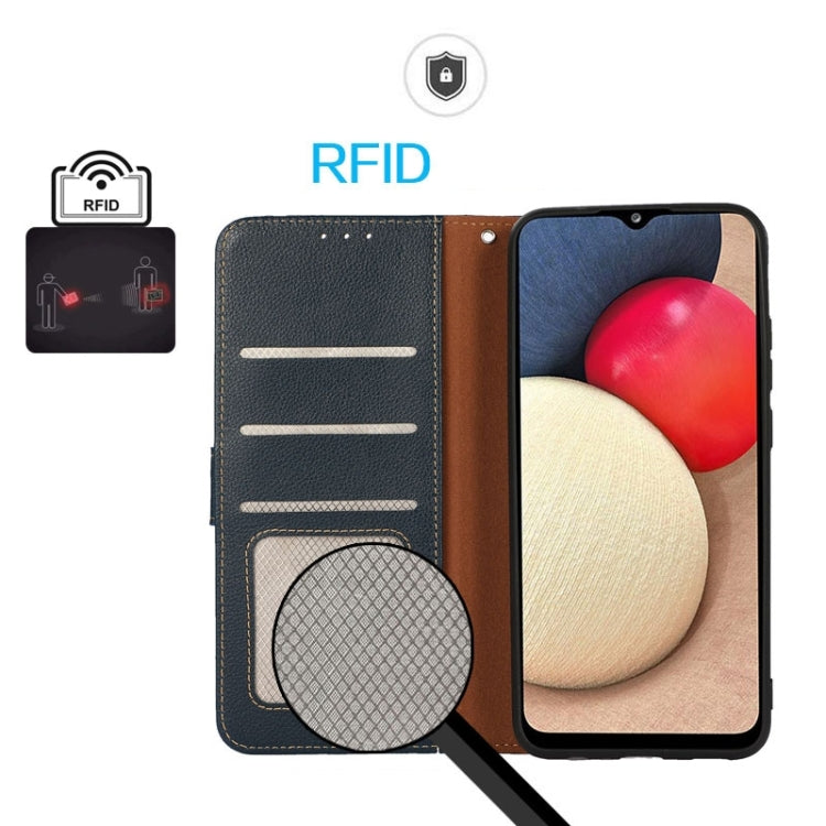 For Google Pixel 9 KHAZNEH Litchi Texture Leather RFID Phone Case(Blue) - Google Cases by PMC TechLife | Online Shopping South Africa | PMC TechLife | Buy Now Pay Later Mobicred