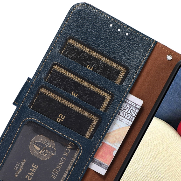 For Google Pixel 9 KHAZNEH Litchi Texture Leather RFID Phone Case(Blue) - Google Cases by PMC TechLife | Online Shopping South Africa | PMC TechLife | Buy Now Pay Later Mobicred