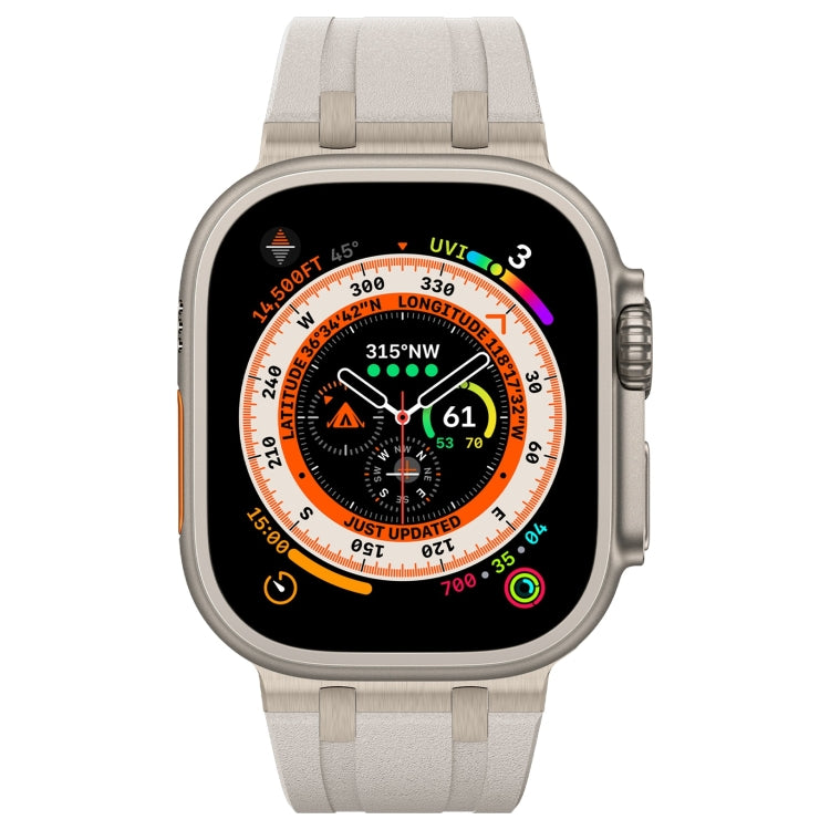 For Apple Watch Series 8 45mm Stone Grain Liquid Silicone Watch Band(Titanium Starlight) - Watch Bands by PMC TechLife | Online Shopping South Africa | PMC TechLife