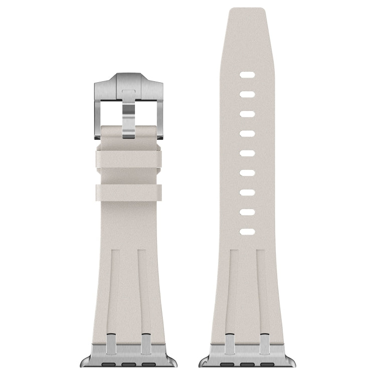 For Apple Watch SE 2022 44mm Stone Grain Liquid Silicone Watch Band(Silver Starlight) - Watch Bands by PMC TechLife | Online Shopping South Africa | PMC TechLife