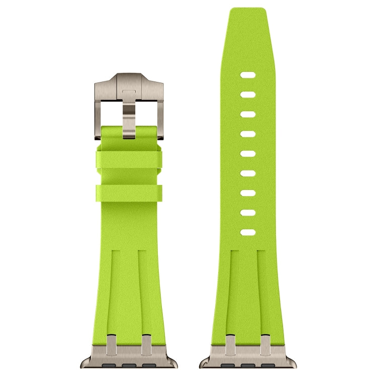 For Apple Watch SE 44mm Stone Grain Liquid Silicone Watch Band(Titanium Green) - Watch Bands by PMC TechLife | Online Shopping South Africa | PMC TechLife