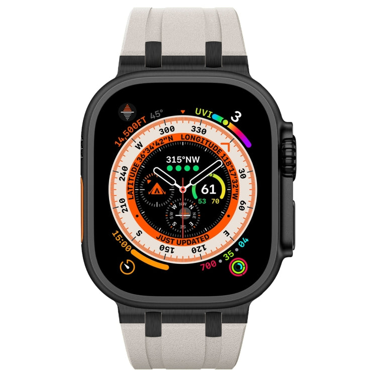 For Apple Watch Series 5 44mm Stone Grain Liquid Silicone Watch Band(Black Starlight) - Watch Bands by PMC TechLife | Online Shopping South Africa | PMC TechLife