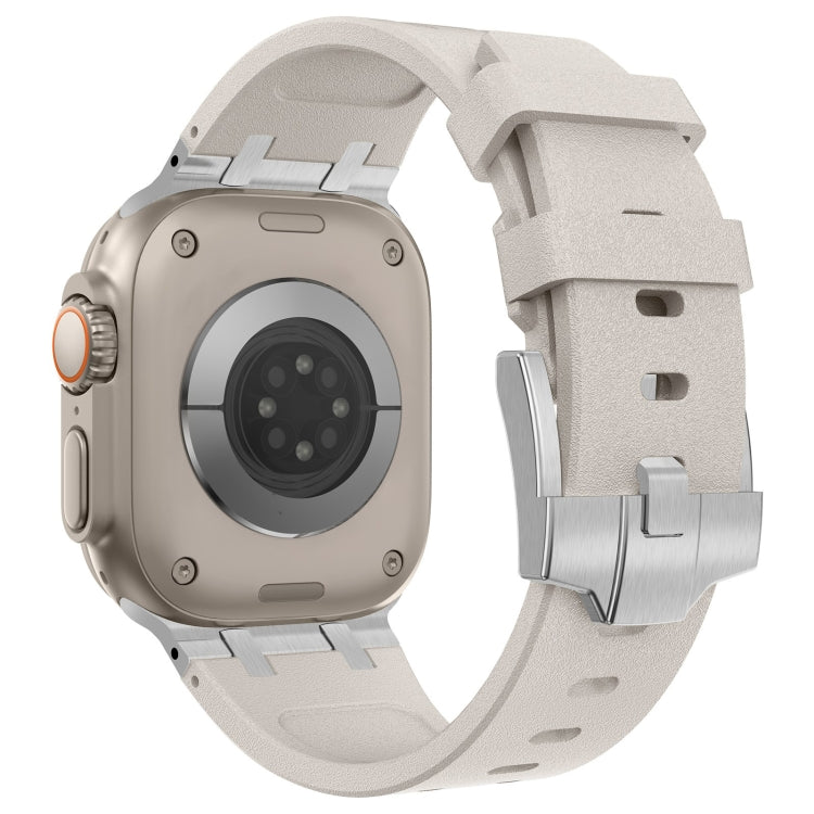 For Apple Watch Series 4 44mm Stone Grain Liquid Silicone Watch Band(Silver Starlight) - free shipping - PMC TechLife - Order now!
