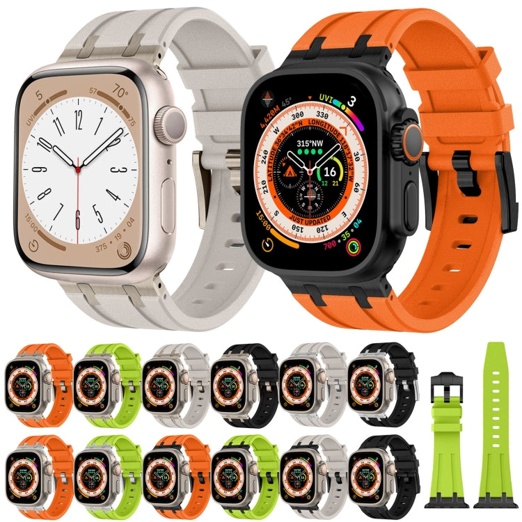 For Apple Watch Series 2 42mm Stone Grain Liquid Silicone Watch Band(Titanium Orange) - Watch Bands by PMC TechLife | Online Shopping South Africa | PMC TechLife