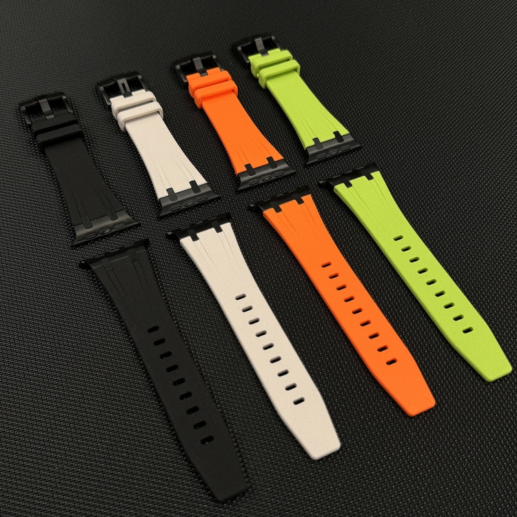 For Apple Watch Series 2 42mm Stone Grain Liquid Silicone Watch Band(Sliver Orange) - Watch Bands by PMC TechLife | Online Shopping South Africa | PMC TechLife