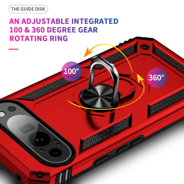 For Google Pixel 9 Pro Shockproof TPU + PC Phone Case with Holder(Red) - Google Cases by PMC TechLife | Online Shopping South Africa | PMC TechLife | Buy Now Pay Later Mobicred