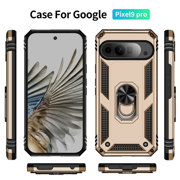 For Google Pixel 9 Pro Shockproof TPU + PC Phone Case with Holder(Gold) - Google Cases by PMC TechLife | Online Shopping South Africa | PMC TechLife | Buy Now Pay Later Mobicred