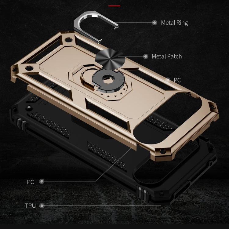 For Google Pixel 9 Pro Shockproof TPU + PC Phone Case with Holder(Gold) - Google Cases by PMC TechLife | Online Shopping South Africa | PMC TechLife | Buy Now Pay Later Mobicred