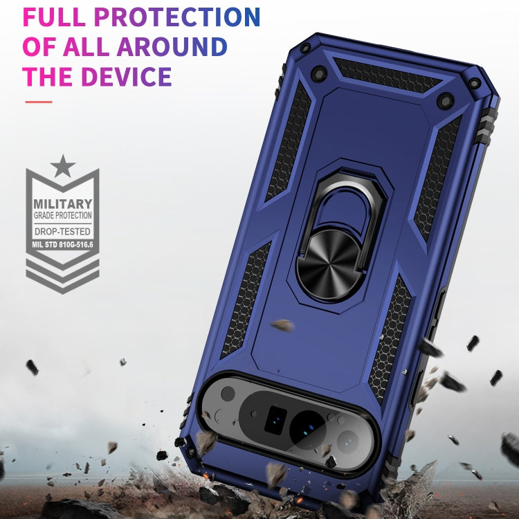 For Google Pixel 9 Pro Shockproof TPU + PC Phone Case with Holder(Blue) - Google Cases by PMC TechLife | Online Shopping South Africa | PMC TechLife | Buy Now Pay Later Mobicred