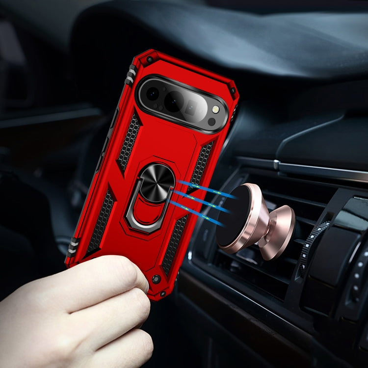 For Google Pixel 9 Shockproof TPU + PC Phone Case with Holder(Red) - Google Cases by PMC TechLife | Online Shopping South Africa | PMC TechLife | Buy Now Pay Later Mobicred