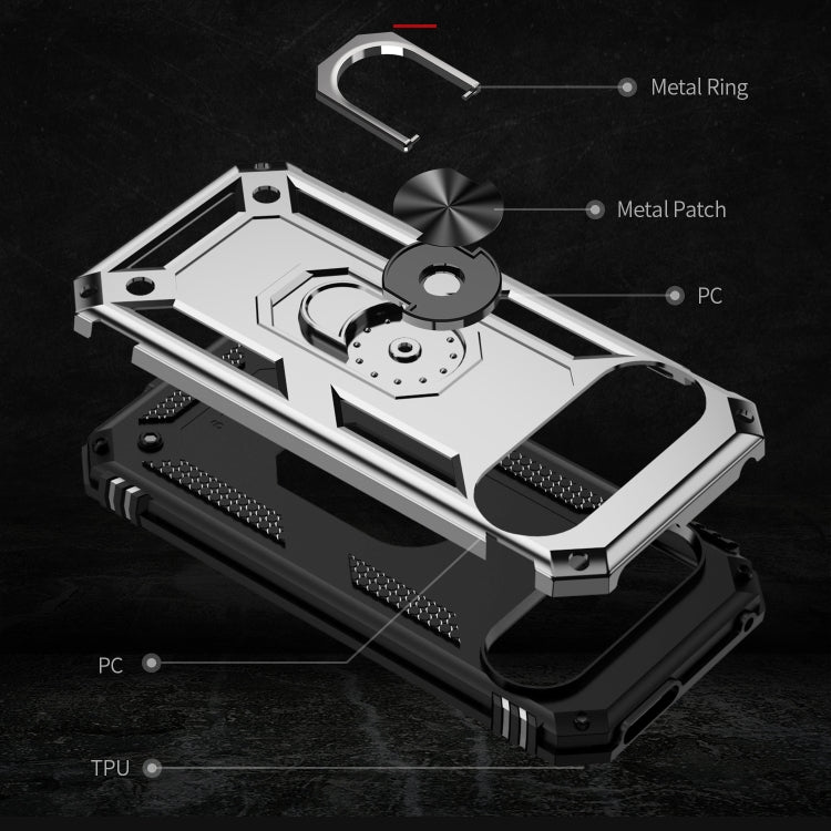 For Google Pixel 9 Shockproof TPU + PC Phone Case with Holder(Silver) - Google Cases by PMC TechLife | Online Shopping South Africa | PMC TechLife | Buy Now Pay Later Mobicred