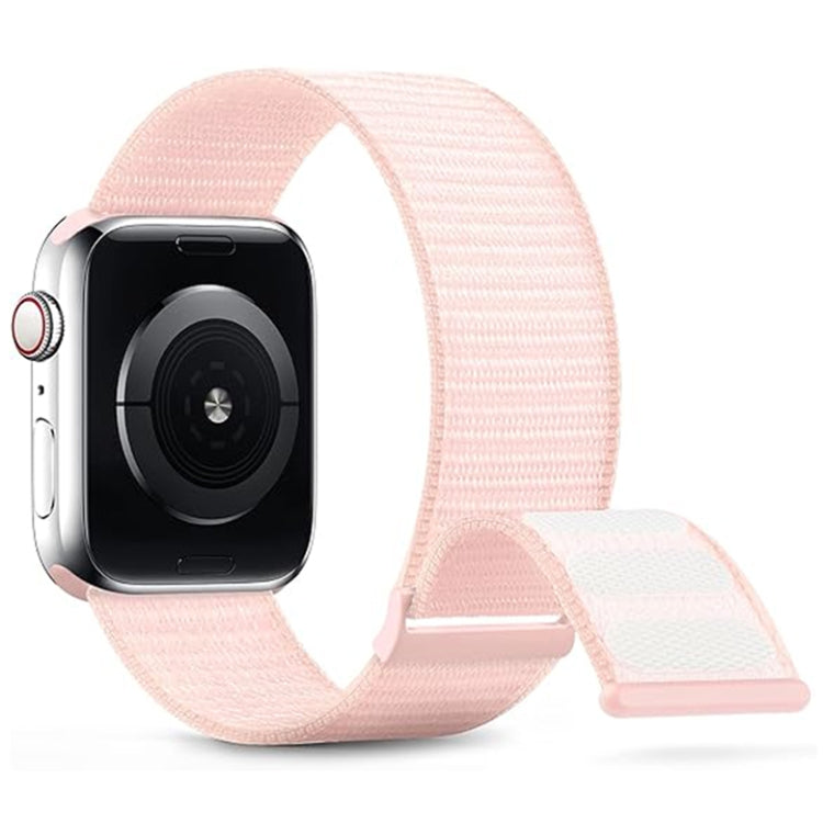 For Apple Watch SE 2023 40mm Dual Hook and Loop Nylon Watch Band(Pearl Powder) - Watch Bands by PMC TechLife | Online Shopping South Africa | PMC TechLife