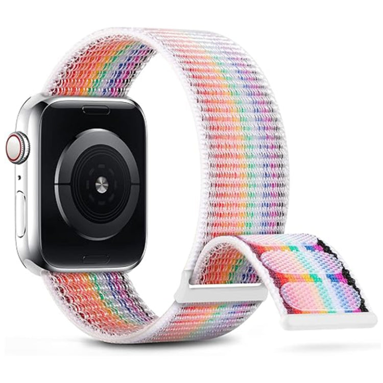 For Apple Watch Series 8 45mm Dual Hook and Loop Nylon Watch Band(Rainbow) - Watch Bands by PMC Jewellery | Online Shopping South Africa | PMC Jewellery