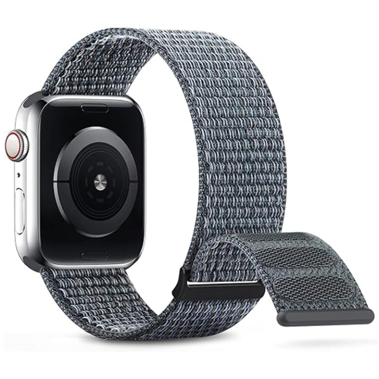 For Apple Watch SE 44mm Dual Hook and Loop Nylon Watch Band(Grey) - Watch Bands by PMC TechLife | Online Shopping South Africa | PMC TechLife
