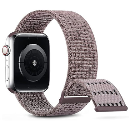 For Apple Watch Series 6 44mm Dual Hook and Loop Nylon Watch Band(Smoke Purple) - Watch Bands by PMC Jewellery | Online Shopping South Africa | PMC Jewellery