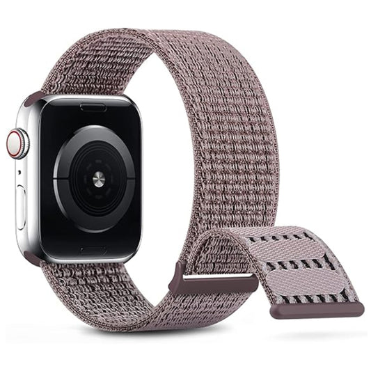 For Apple Watch Series 2 42mm Dual Hook and Loop Nylon Watch Band(Smoke Purple) - Watch Bands by PMC Jewellery | Online Shopping South Africa | PMC Jewellery