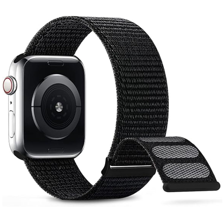 For Apple Watch 42mm Dual Hook and Loop Nylon Watch Band(Dark Black) - Watch Bands by PMC TechLife | Online Shopping South Africa | PMC TechLife
