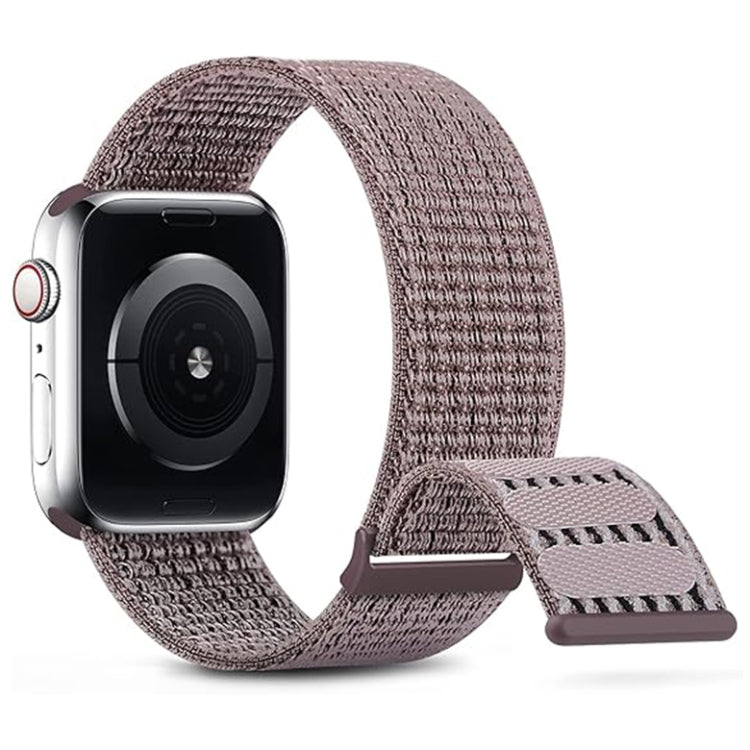 For Apple Watch 42mm Dual Hook and Loop Nylon Watch Band(Smoke Purple) - Watch Bands by PMC TechLife | Online Shopping South Africa | PMC TechLife