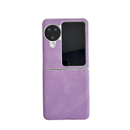 For OPPO Find N3 Flip Skin Feel Leather Texture Pearlescent Paint Shockproof Phone Case(Purple) - Find N3 Flip Cases by PMC Jewellery | Online Shopping South Africa | PMC Jewellery | Buy Now Pay Later Mobicred