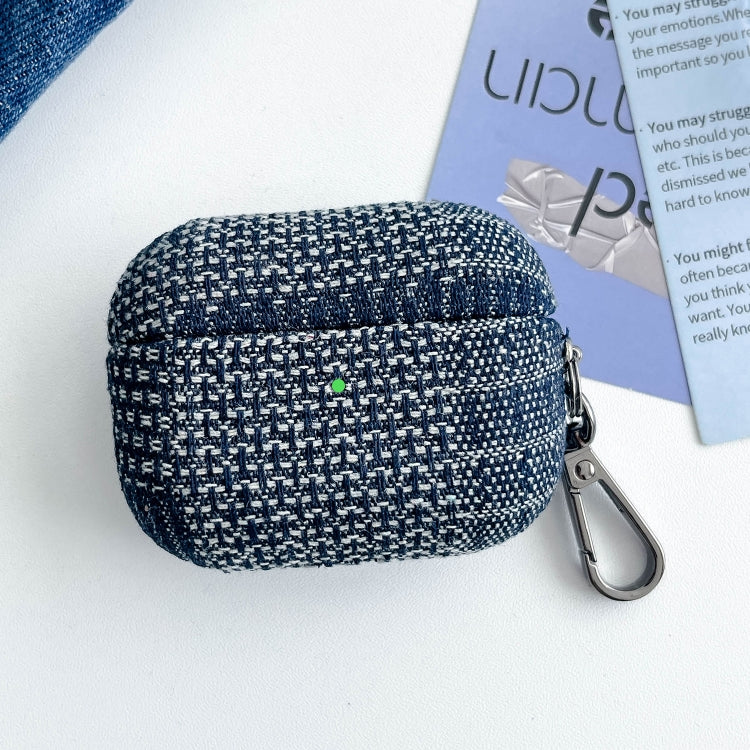 For AirPods Pro Stitching Denim Cloth Bluetooth Earphone Protective Case(Rhombus) - For AirPods Pro by PMC Jewellery | Online Shopping South Africa | PMC Jewellery | Buy Now Pay Later Mobicred