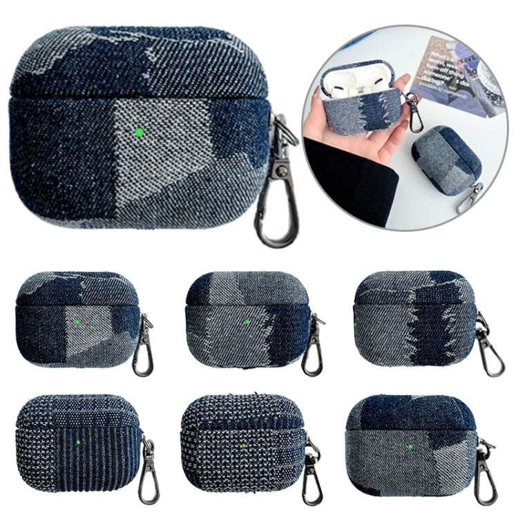 For AirPods Pro 2 Stitching Denim Cloth Bluetooth Earphone Protective Case(Rhombus) - For AirPods Pro 2 by PMC Jewellery | Online Shopping South Africa | PMC Jewellery | Buy Now Pay Later Mobicred