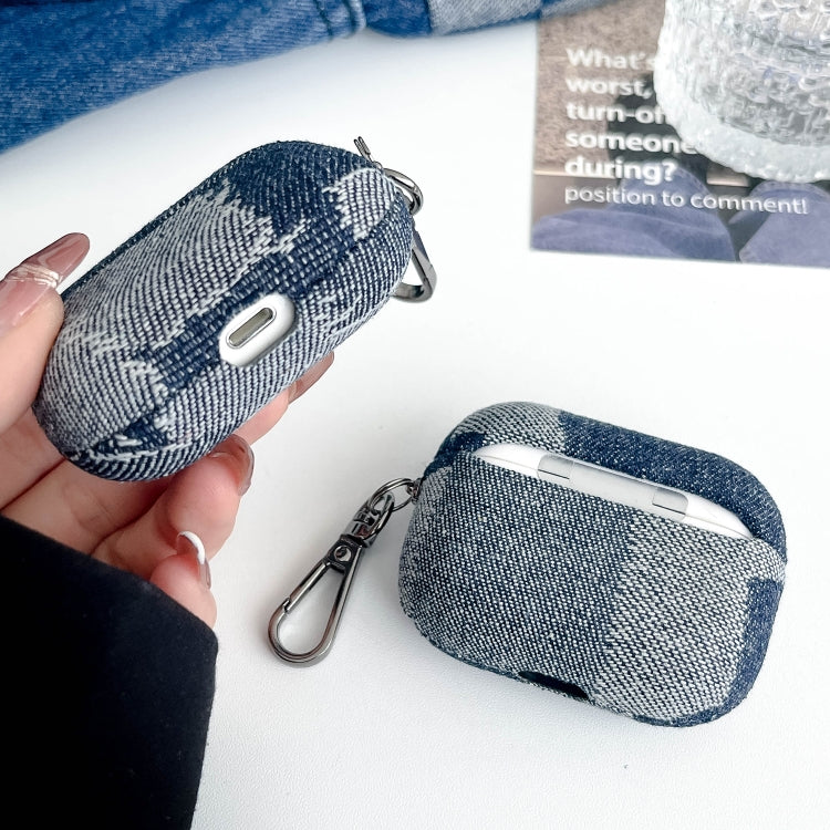 For AirPods 3 Stitching Denim Cloth Bluetooth Earphone Protective Case(Grid) - For AirPods 3 by PMC Jewellery | Online Shopping South Africa | PMC Jewellery | Buy Now Pay Later Mobicred