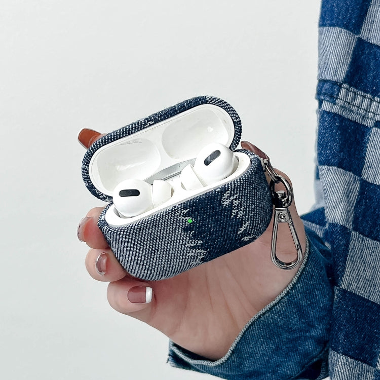 For AirPods Pro 2 Stitching Denim Cloth Bluetooth Earphone Protective Case(Rhombus) - For AirPods Pro 2 by PMC Jewellery | Online Shopping South Africa | PMC Jewellery | Buy Now Pay Later Mobicred