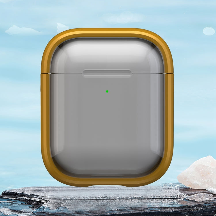 For AirPods 1 / 2 TPU Hybrid PC Case with Holder(Yellow) - For AirPods 1/2 by PMC Jewellery | Online Shopping South Africa | PMC Jewellery | Buy Now Pay Later Mobicred