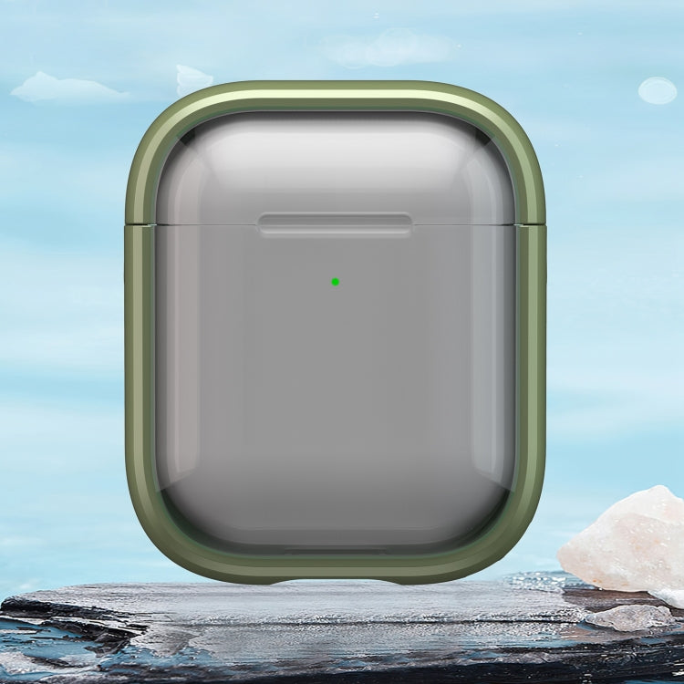 For AirPods 1 / 2 TPU Hybrid PC Case with Holder(Green) - For AirPods 1/2 by PMC Jewellery | Online Shopping South Africa | PMC Jewellery | Buy Now Pay Later Mobicred