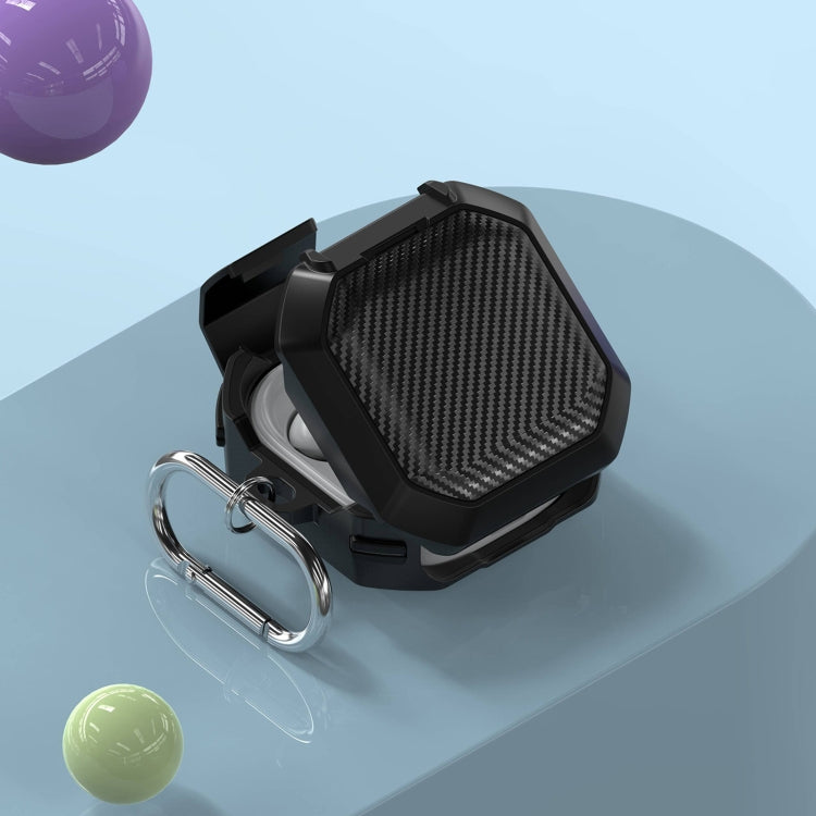 For Galaxy Buds Live / Pro /2 /2 Pro / FE Carbon Fiber TPU Hybrid PC Case with Hook(White) - Samsung Earphone Case by PMC TechLife | Online Shopping South Africa | PMC TechLife | Buy Now Pay Later Mobicred