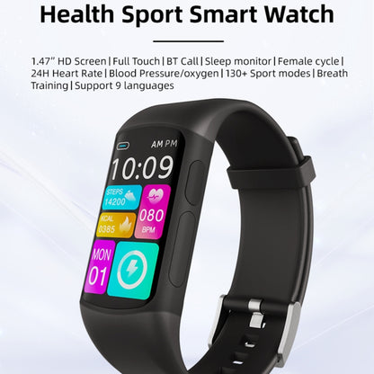 Spovan H7 BT5.3 IP67 1.47 inch Smart Sport Watch, Support Bluetooth Call / Sleep / Blood Oxygen / Heart Rate / Blood Pressure Health Monitor(Black) - Smart Watches by SPOVAN | Online Shopping South Africa | PMC Jewellery | Buy Now Pay Later Mobicred