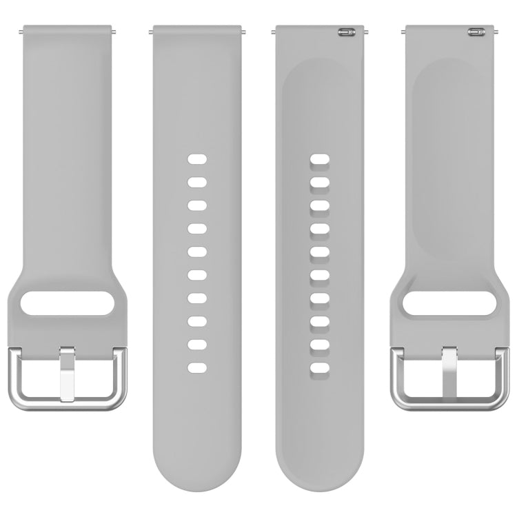 For Xiaomi Watch 2 Solid Color Metal Silver Buckle Silicone Watch Band, Size: S(Grey) - Watch Bands by PMC TechLife | Online Shopping South Africa | PMC TechLife | Buy Now Pay Later Mobicred