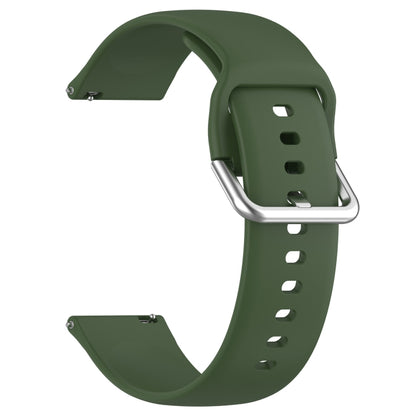 For Xiaomi Watch 2 Solid Color Metal Silver Buckle Silicone Watch Band, Size: S(Army Green) - Watch Bands by PMC Jewellery | Online Shopping South Africa | PMC Jewellery