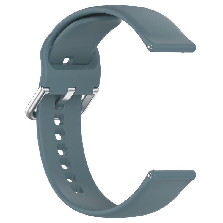 For Xiaomi Watch 2 Solid Color Metal Silver Buckle Silicone Watch Band, Size: S(Rock Blue) - Watch Bands by PMC Jewellery | Online Shopping South Africa | PMC Jewellery