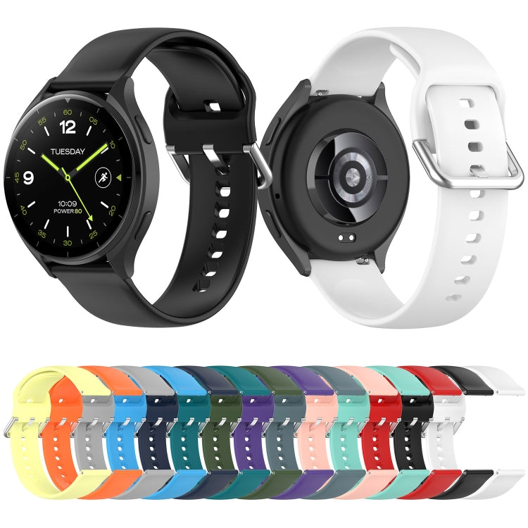 For Xiaomi Watch 2 Solid Color Metal Silver Buckle Silicone Watch Band, Size: S(Green) - Watch Bands by PMC TechLife | Online Shopping South Africa | PMC TechLife