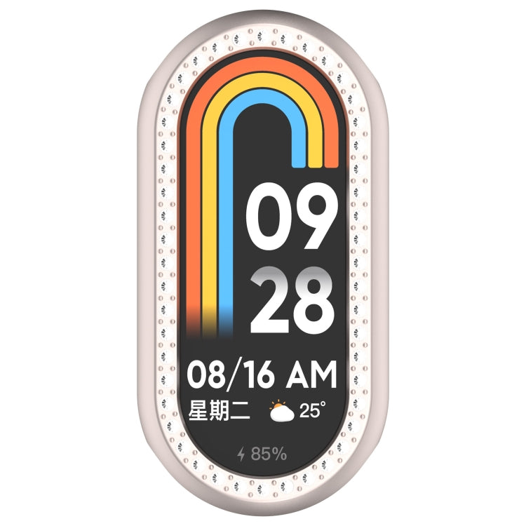 For Xiaomi Mi Band 8 Diamond Half Pack Hollow PC Watch Protective Case(Starlight) - Watch Cases by PMC TechLife | Online Shopping South Africa | PMC TechLife